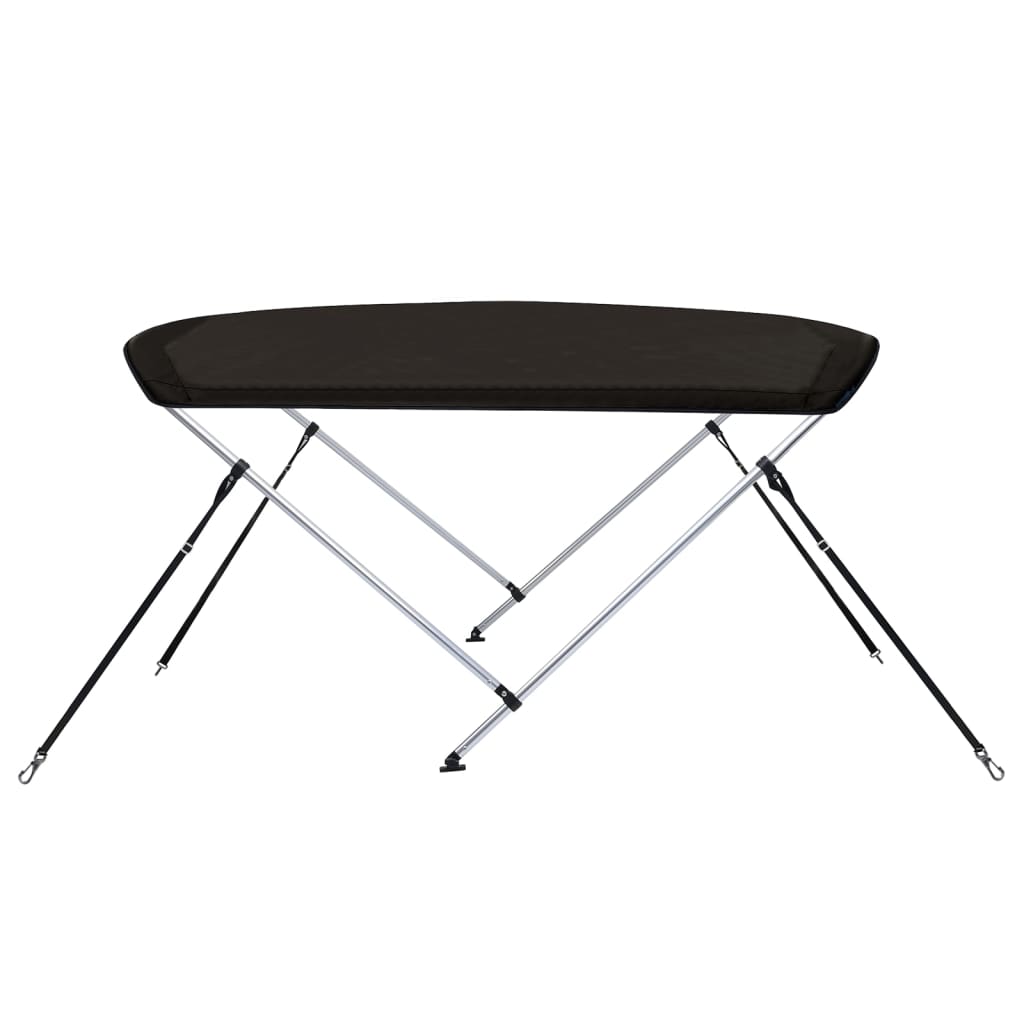 vidaXL Daszek bimini do łodzi, 2 pałąki, czarny, 180x150x110 cm