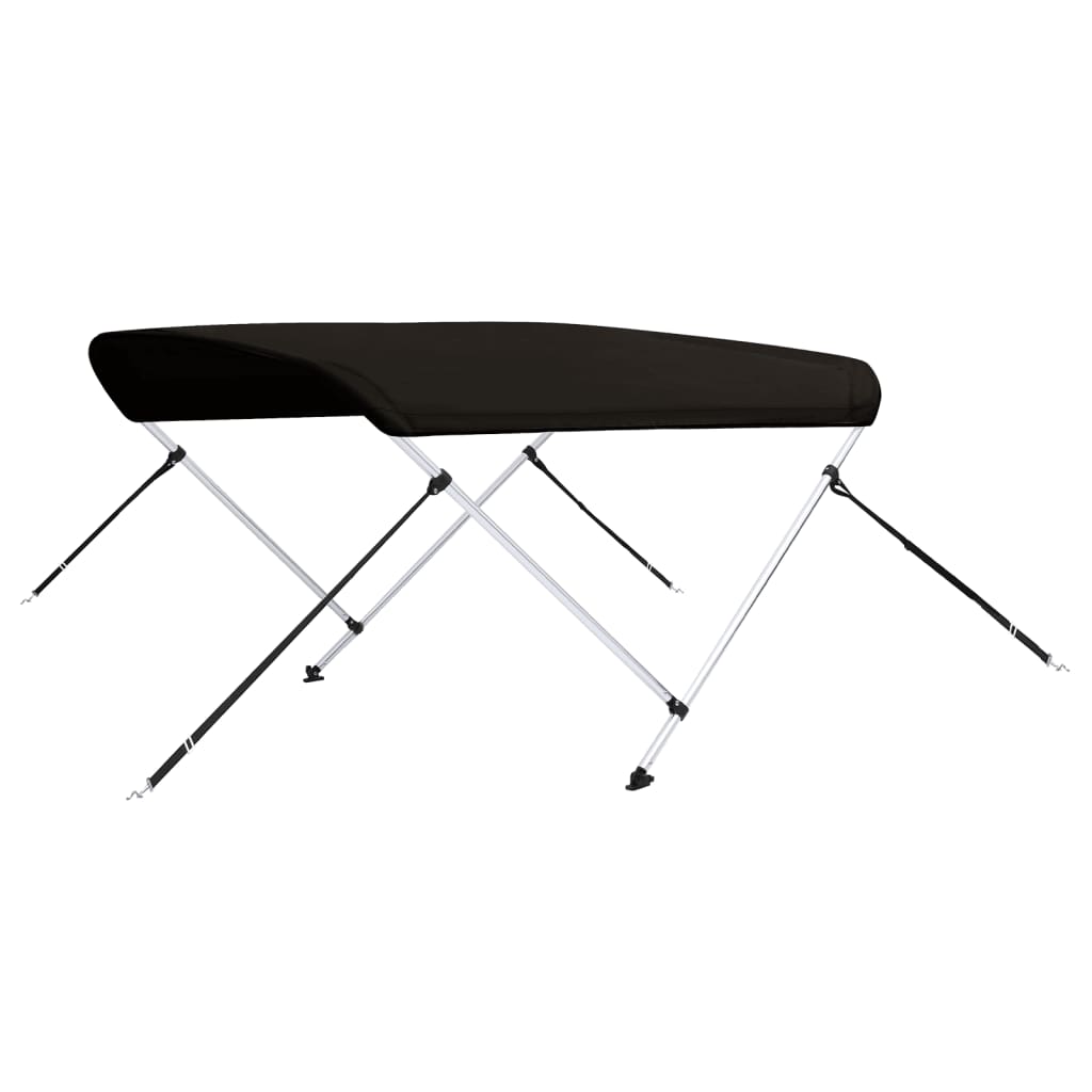 vidaXL Daszek bimini do łodzi, 2 pałąki, czarny, 180x150x110 cm