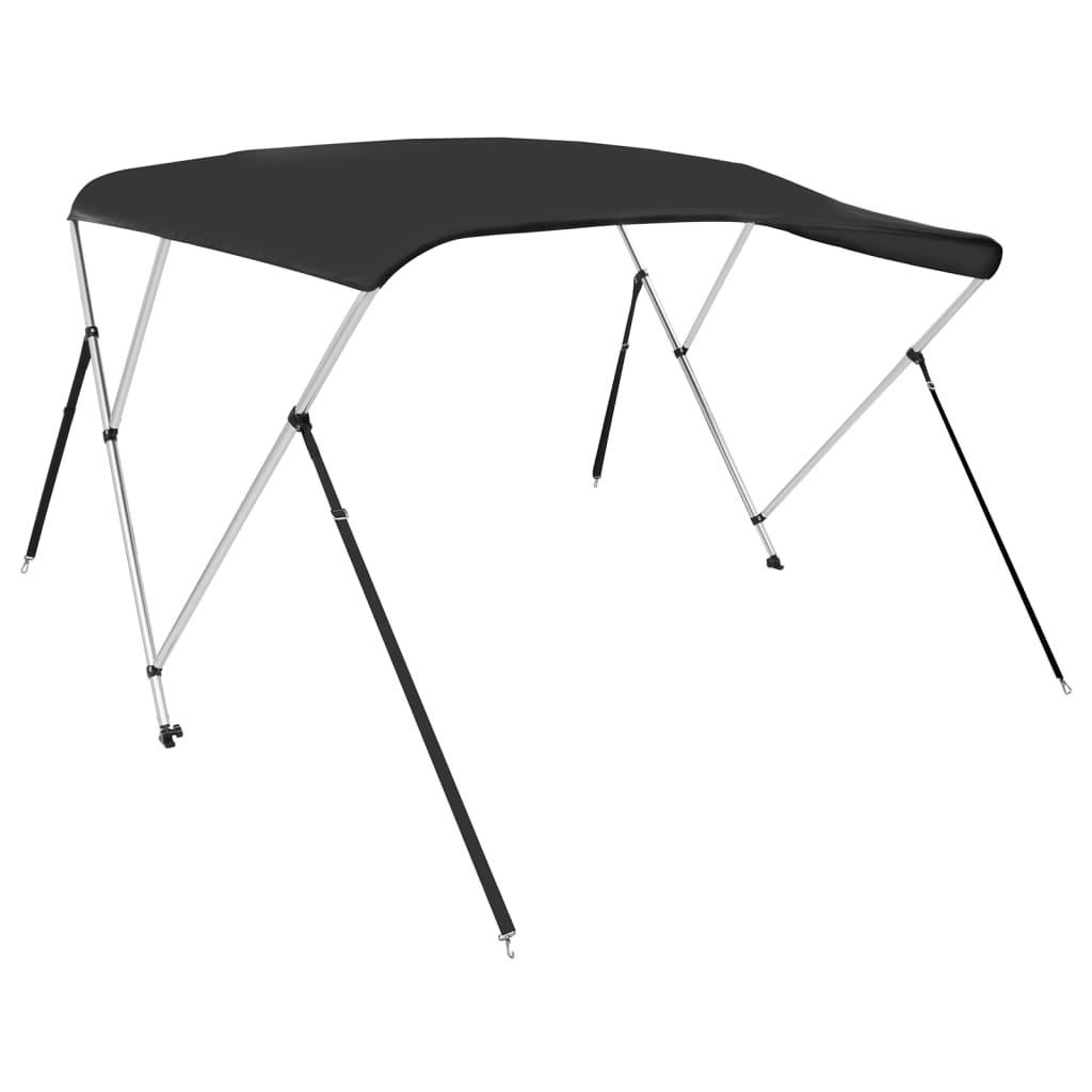 vidaXL Daszek bimini do łodzi, 3 pałąki, czarny, 183x140x137 cm