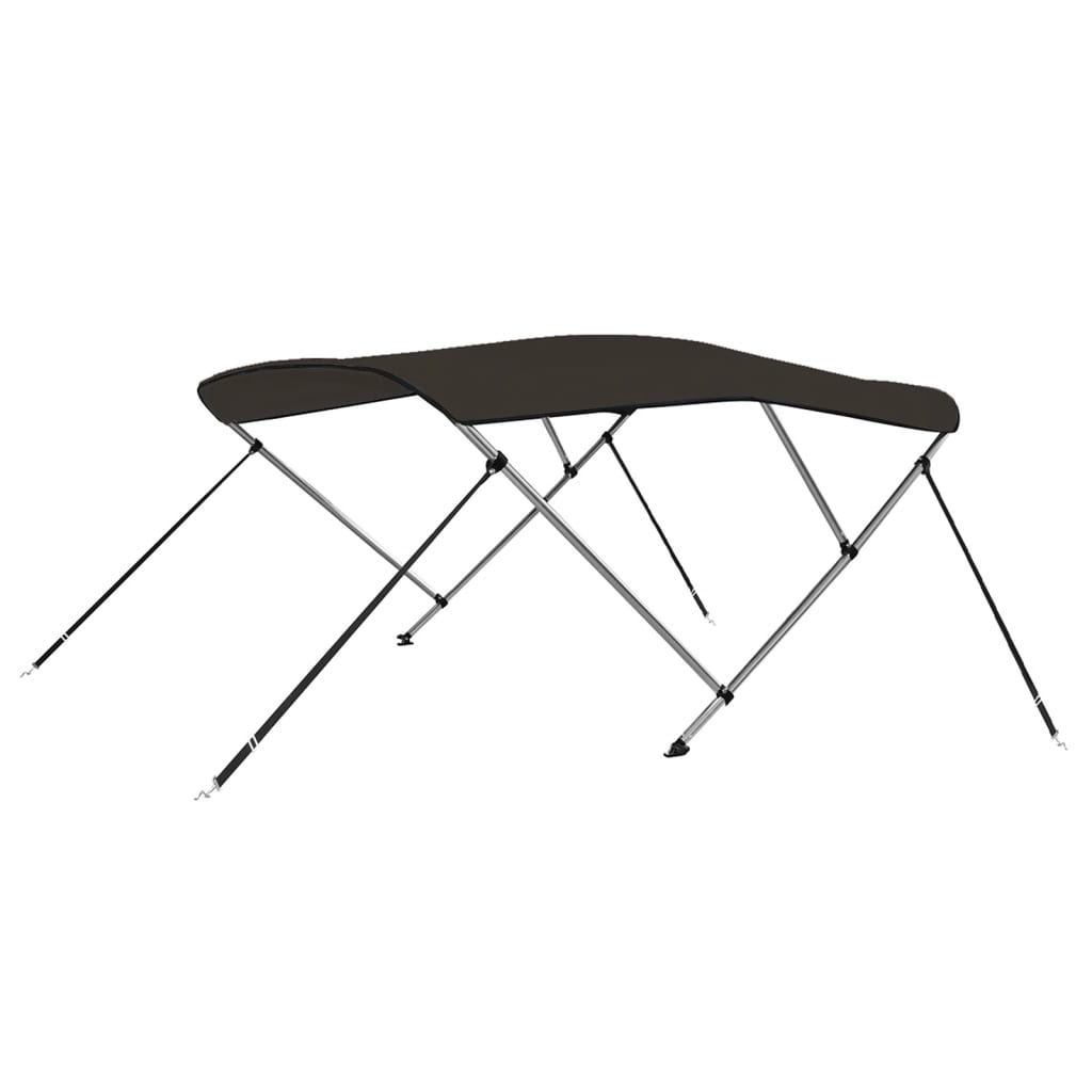 vidaXL Daszek bimini do łodzi, 3 pałąki, czarny, 183x180x137 cm
