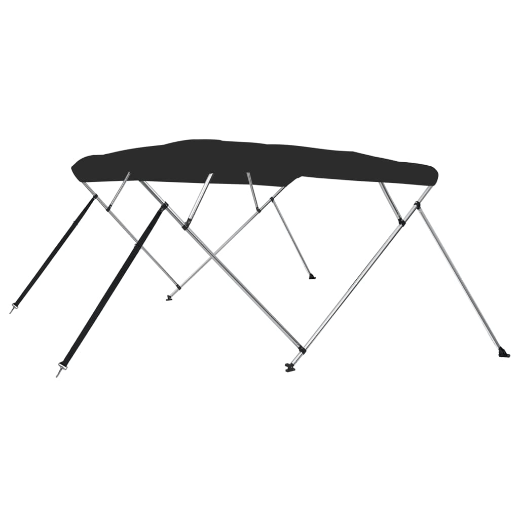 vidaXL Daszek bimini do łodzi, 4 pałąki, czarny, 243x244x137 cm