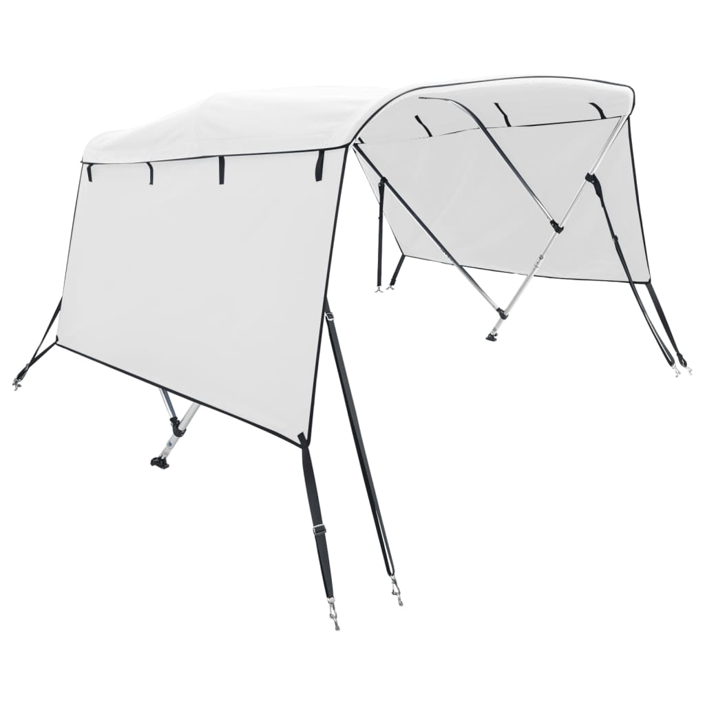 vidaXL Daszek bimini ze ściankami, 3 pałąki, 183x(154-167)x137 cm