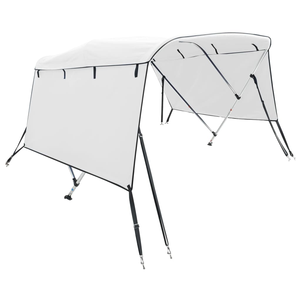 vidaXL Daszek bimini ze ściankami, 3 pałąki, 183x(170-182)x137 cm