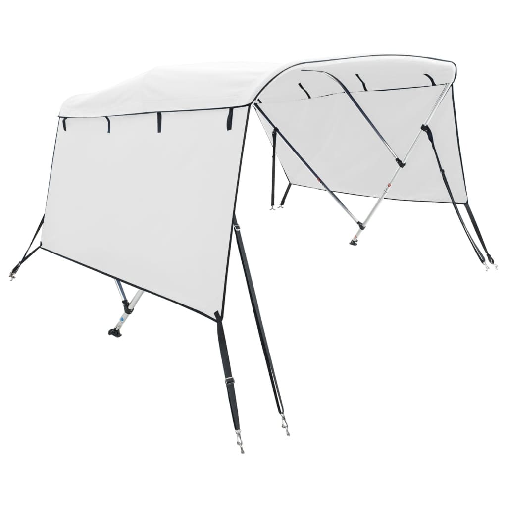 vidaXL Daszek bimini ze ściankami, 3 pałąki, 183x(185-198)x137 cm