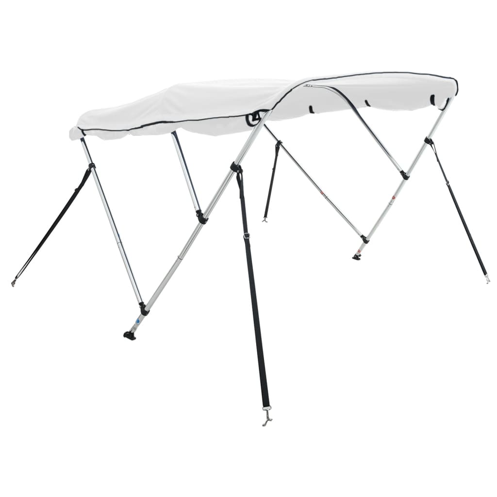 vidaXL Daszek bimini ze ściankami, 3 pałąki, 183x(185-198)x137 cm
