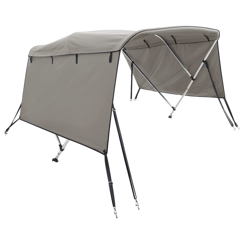 vidaXL Daszek bimini ze ściankami, 3 pałąki, 183x(154-167)x137 cm