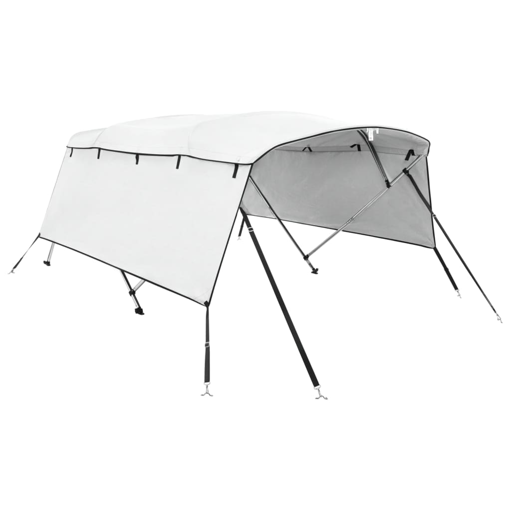 vidaXL Daszek bimini ze ściankami, 4 pałąki, 243x(230-244)x137 cm