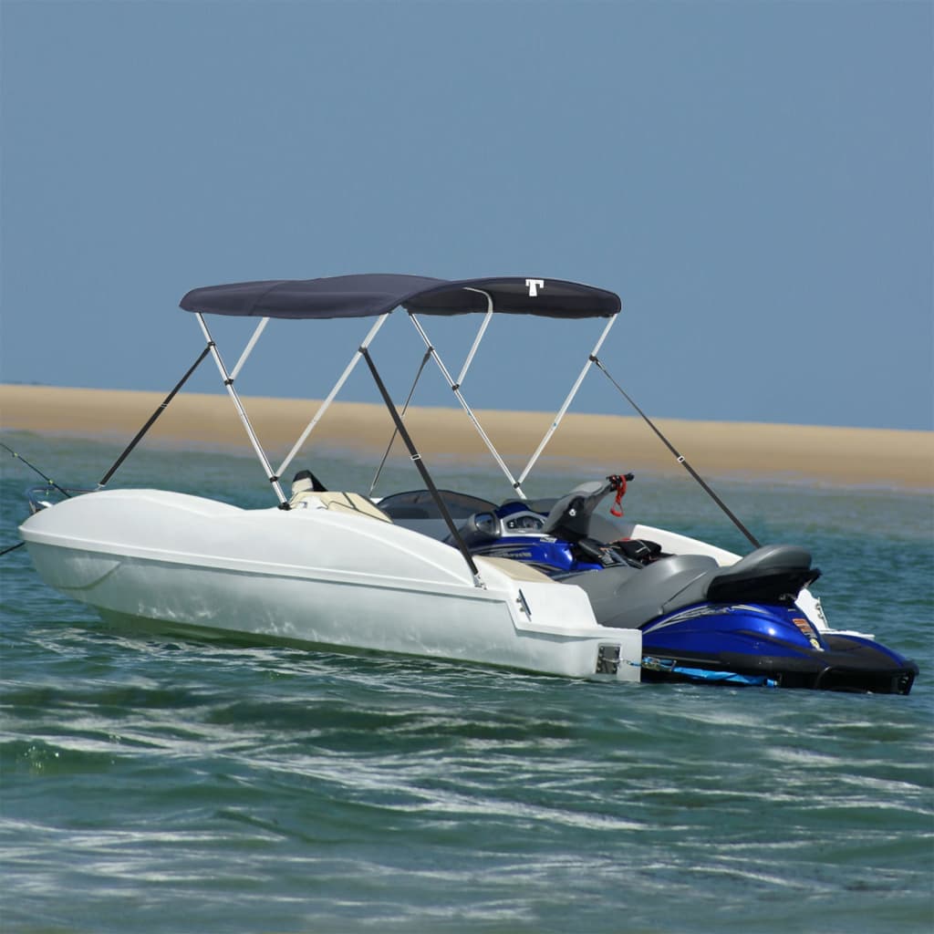 vidaXL Bimini z siatkowymi ściankami, 3 pałąki, 183x(137-152)x137 cm
