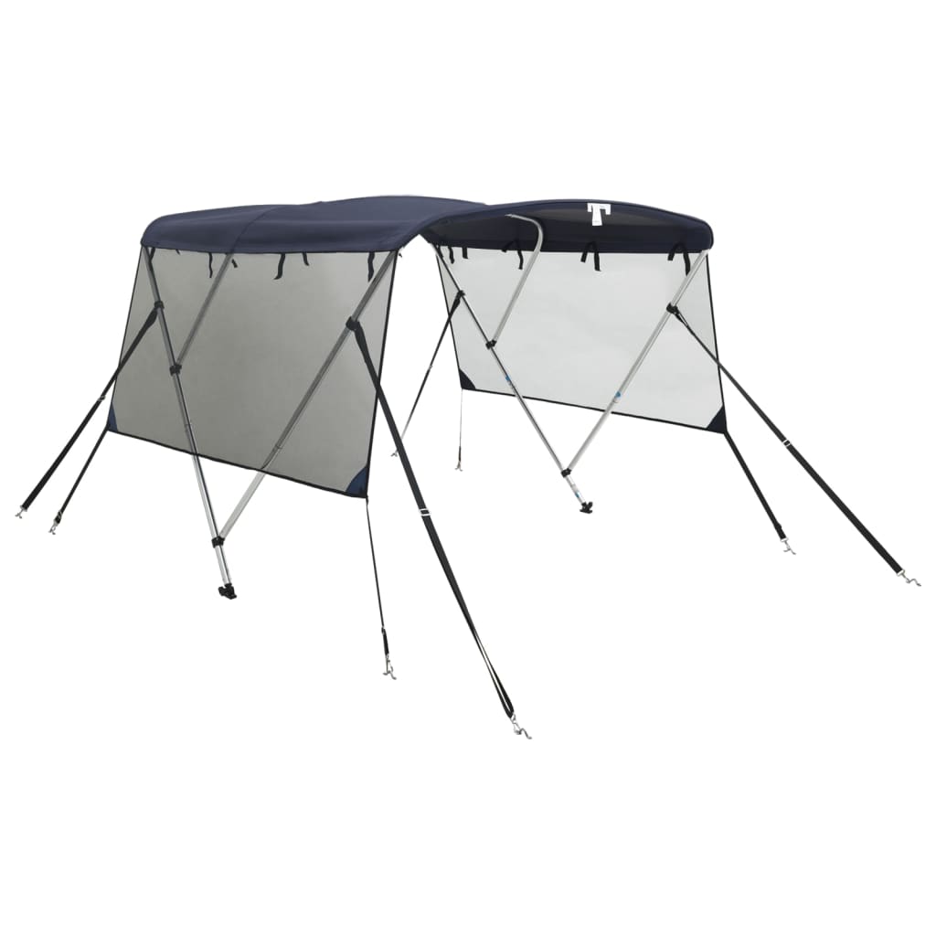 vidaXL Bimini z siatkowymi ściankami, 3 pałąki, 183x(170-182)x137 cm