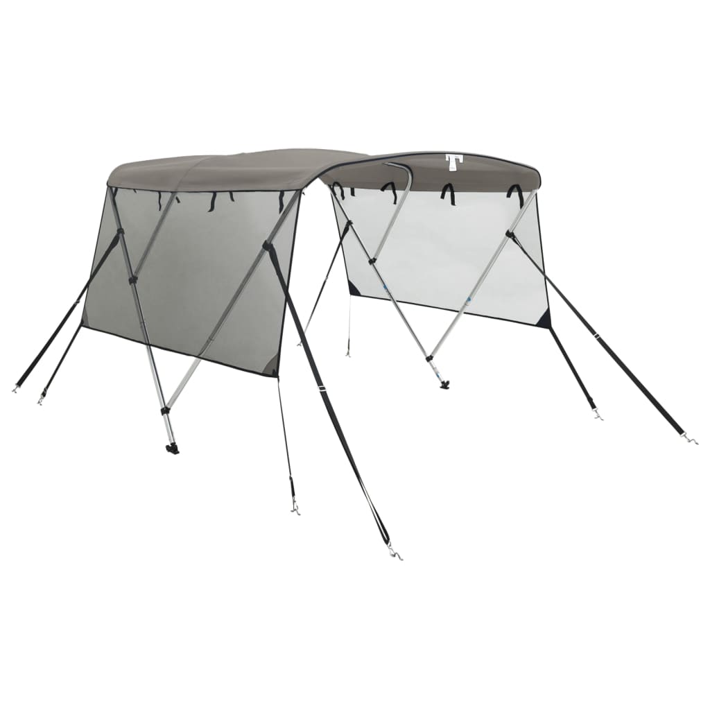 vidaXL Bimini z siatkowymi ściankami, 3 pałąki, 183x(170-182)x137 cm