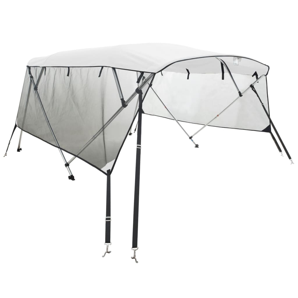vidaXL Bimini z siatkowymi ściankami, 4 pałąki, 243x(200-213)x137 cm