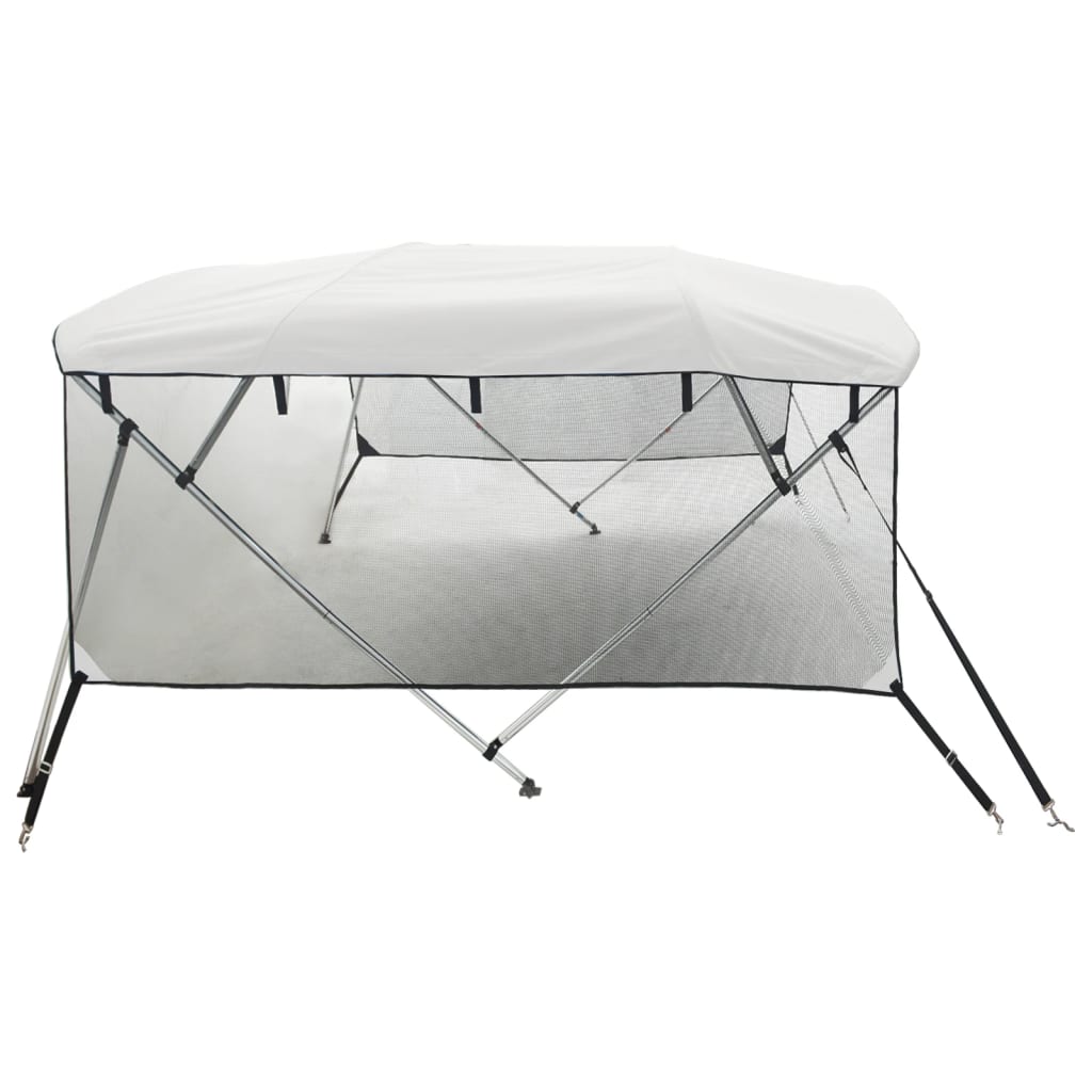 vidaXL Bimini z siatkowymi ściankami, 4 pałąki, 243x(200-213)x137 cm