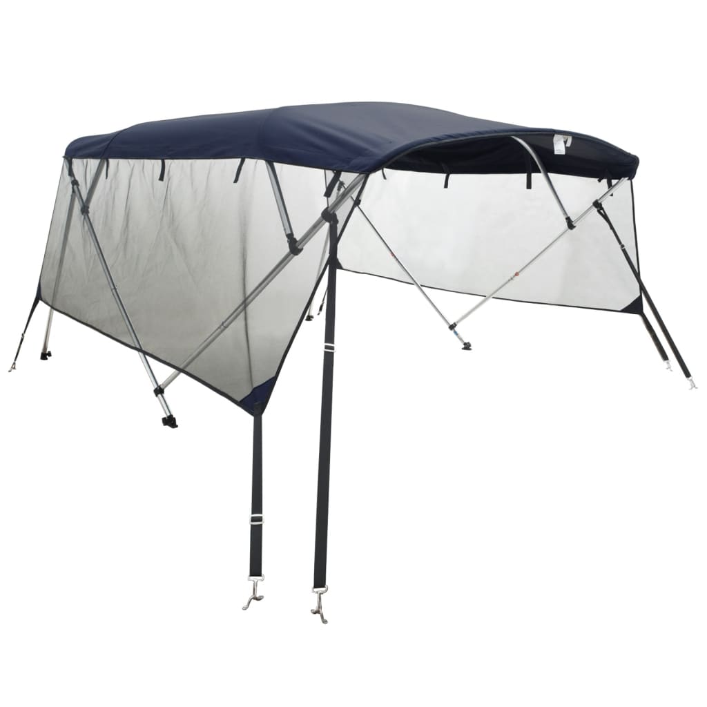vidaXL Bimini z siatkowymi ściankami, 4 pałąki, 243x(170-182)x137 cm