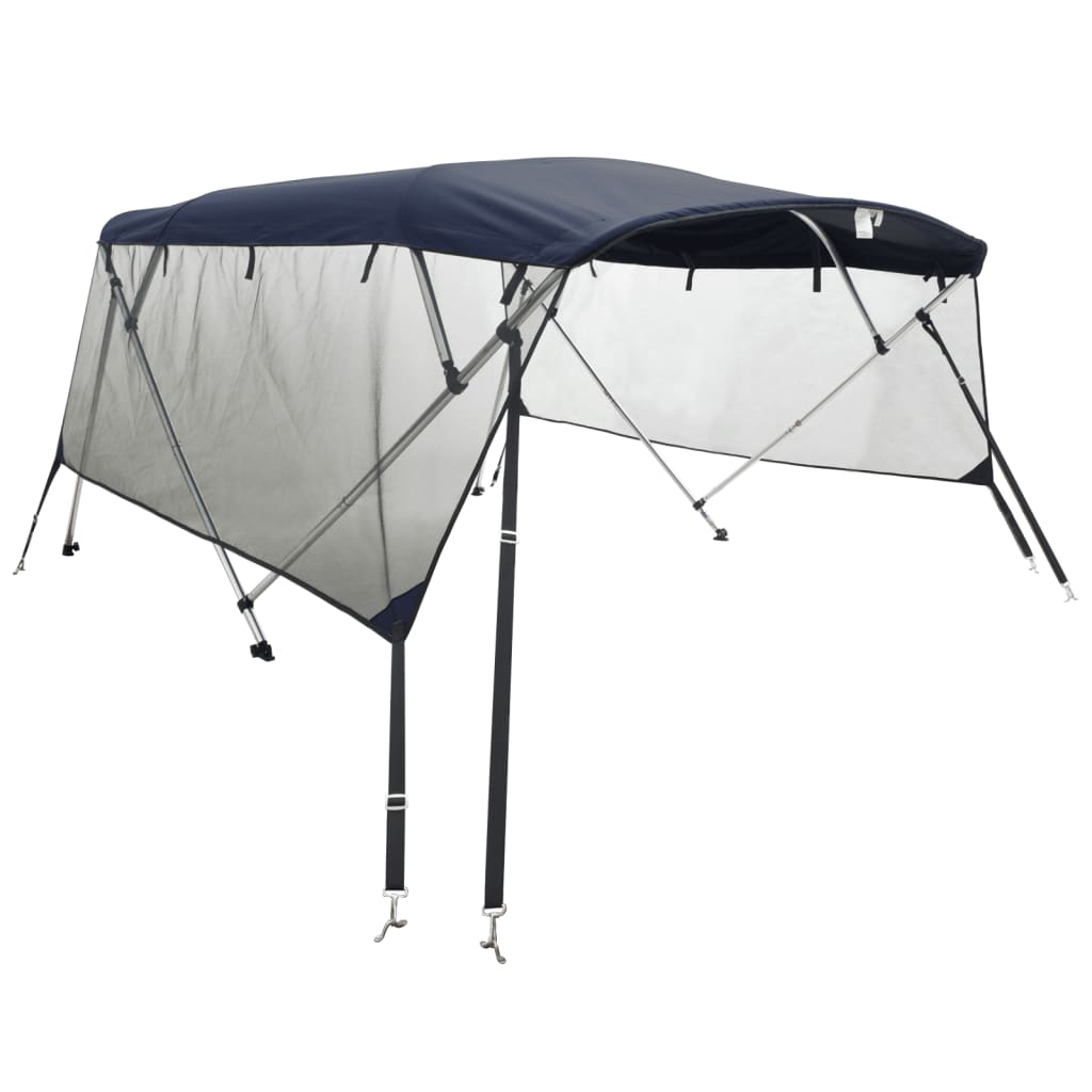 vidaXL Bimini z siatkowymi ściankami, 4 pałąki, 243x(230-244)x137 cm