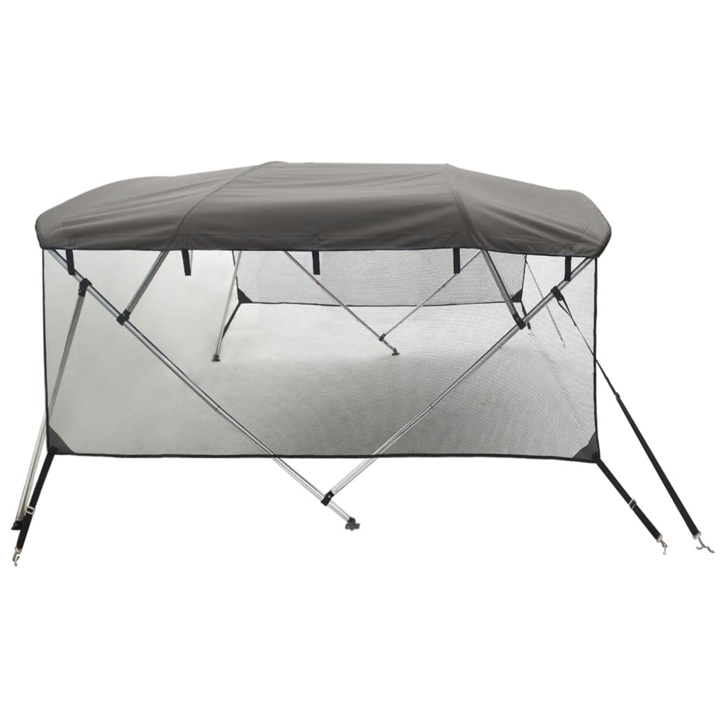 vidaXL Bimini z siatkowymi ściankami, 4 pałąki, 243x(185-198)x137 cm