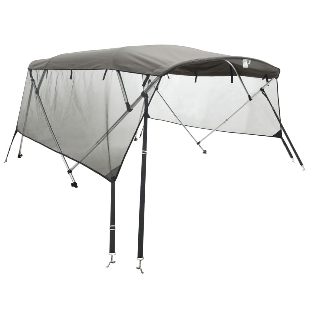 vidaXL Daszek bimini ze ściankami, 4 pałąki, 243x(200-213)x137 cm
