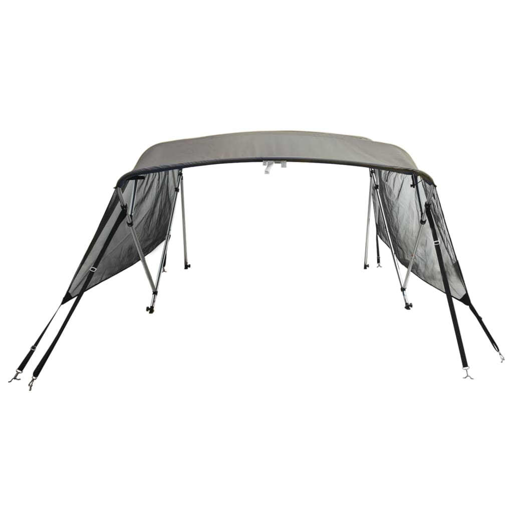 vidaXL Daszek bimini ze ściankami, 4 pałąki, 243x(200-213)x137 cm