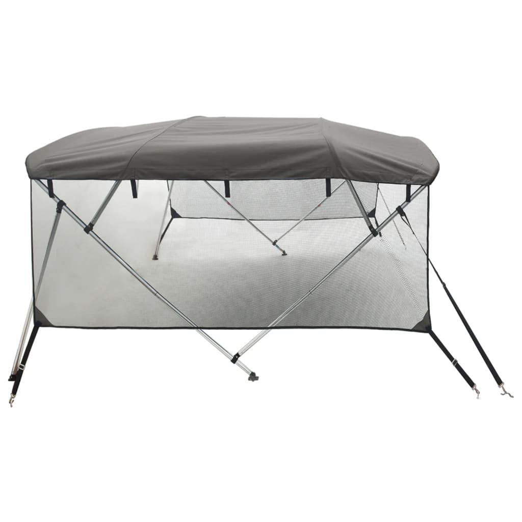 vidaXL Daszek bimini ze ściankami, 4 pałąki, 243x(200-213)x137 cm