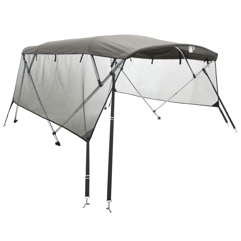 vidaXL Bimini z siatkowymi ściankami, 4 pałąki, 243x(230-244)x137 cm