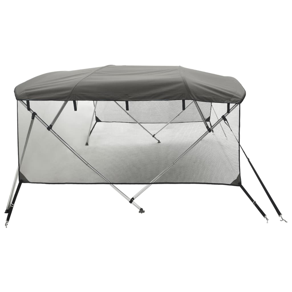 vidaXL Bimini z siatkowymi ściankami, 4 pałąki, 243x(230-244)x137 cm