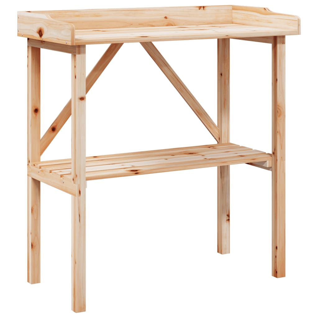 vidaXL Stolik ogrodniczy z półką, 78x38x82,5 cm, lite drewno jodłowe