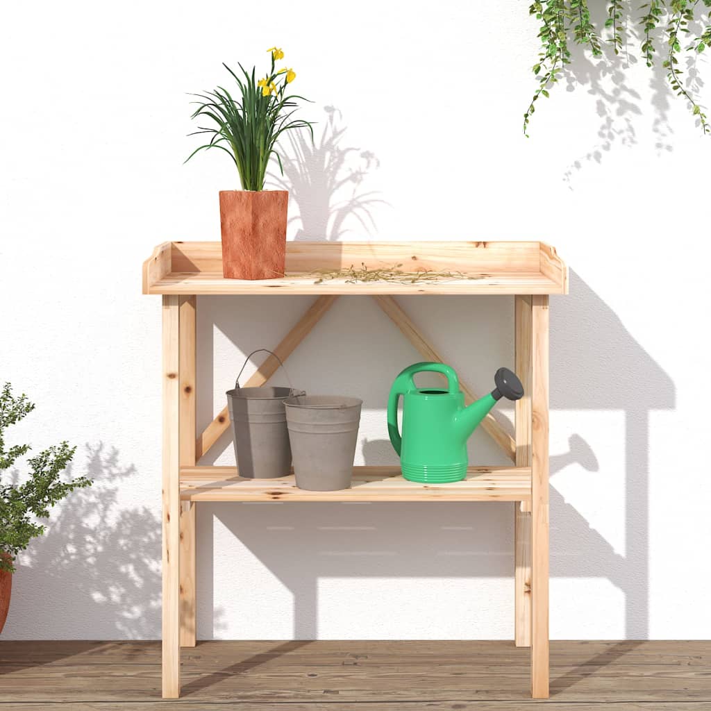 vidaXL Stolik ogrodniczy z półką, 78x38x82,5 cm, lite drewno jodłowe