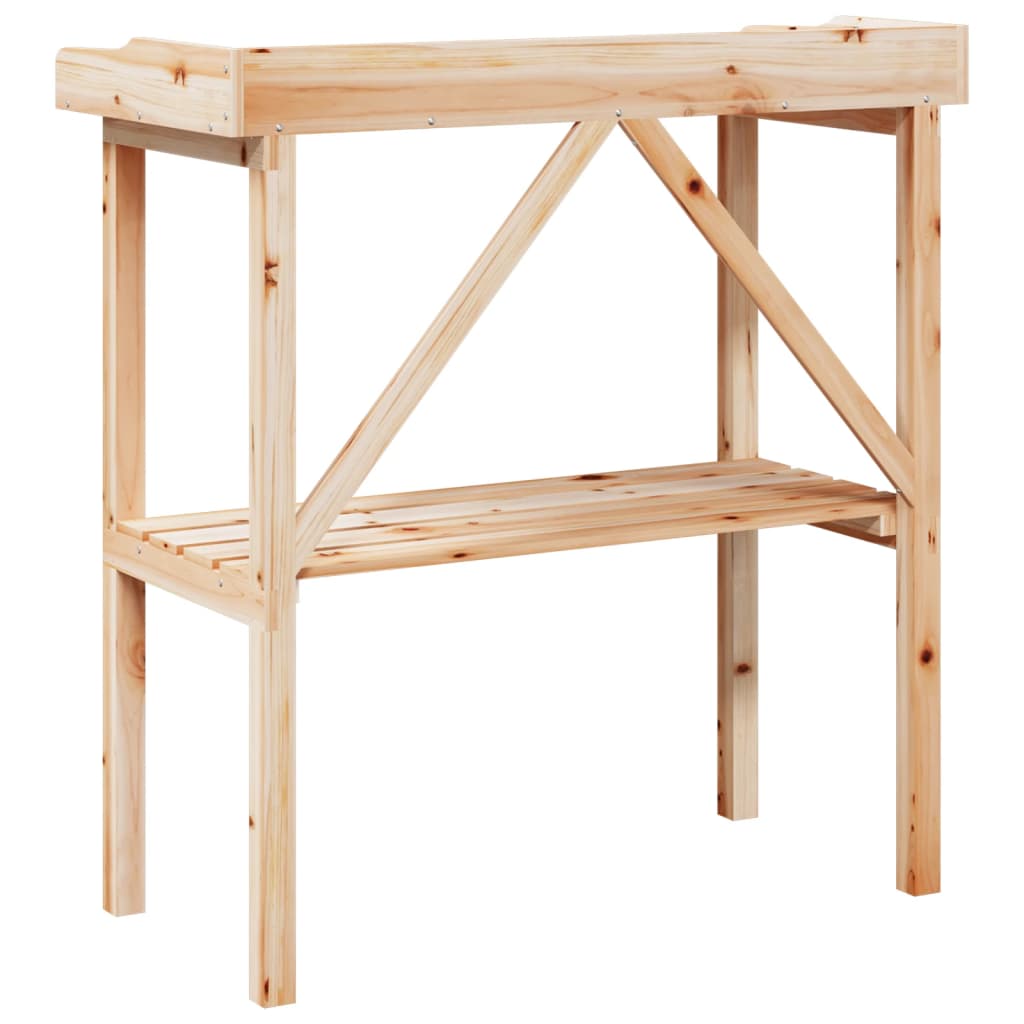 vidaXL Stolik ogrodniczy z półką, 78x38x82,5 cm, lite drewno jodłowe