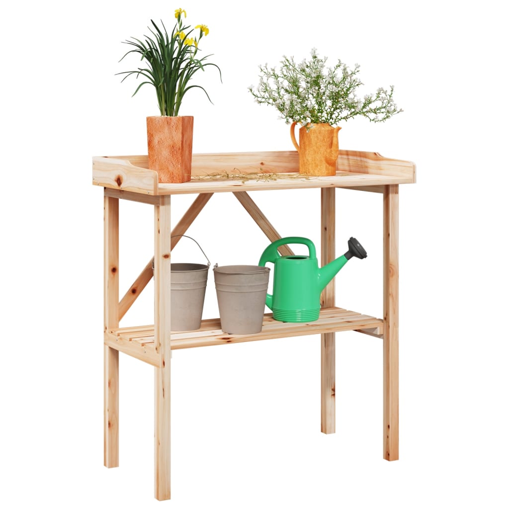 vidaXL Stolik ogrodniczy z półką, 78x38x82,5 cm, lite drewno jodłowe