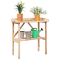 vidaXL Stolik ogrodniczy z półką, 78x38x82,5 cm, lite drewno jodłowe