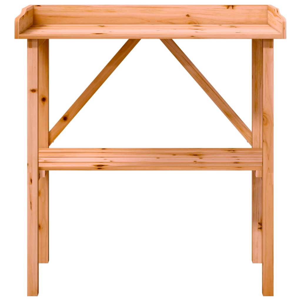 vidaXL Stolik ogrodniczy z półką, brązowy, 78x38x82,5 cm, jodłowy