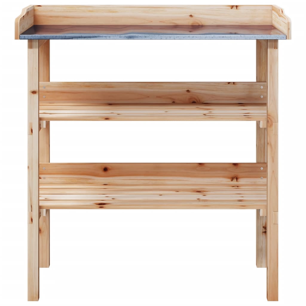vidaXL Stolik ogrodniczy z półkami, 78x38x82,5 cm, jodłowy