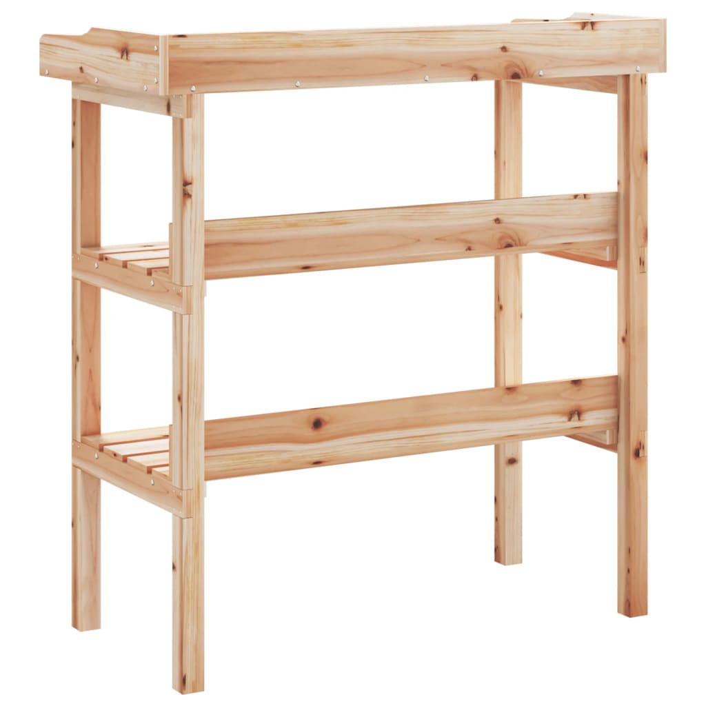 vidaXL Stolik ogrodniczy z półkami, 78x38x82,5 cm, jodłowy