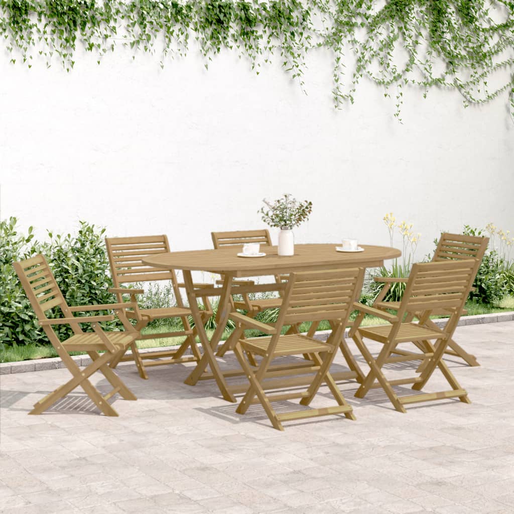 vidaXL Składane krzesła ogrodowe, 8 szt., 54,5x61,5x86,5 cm, akacja