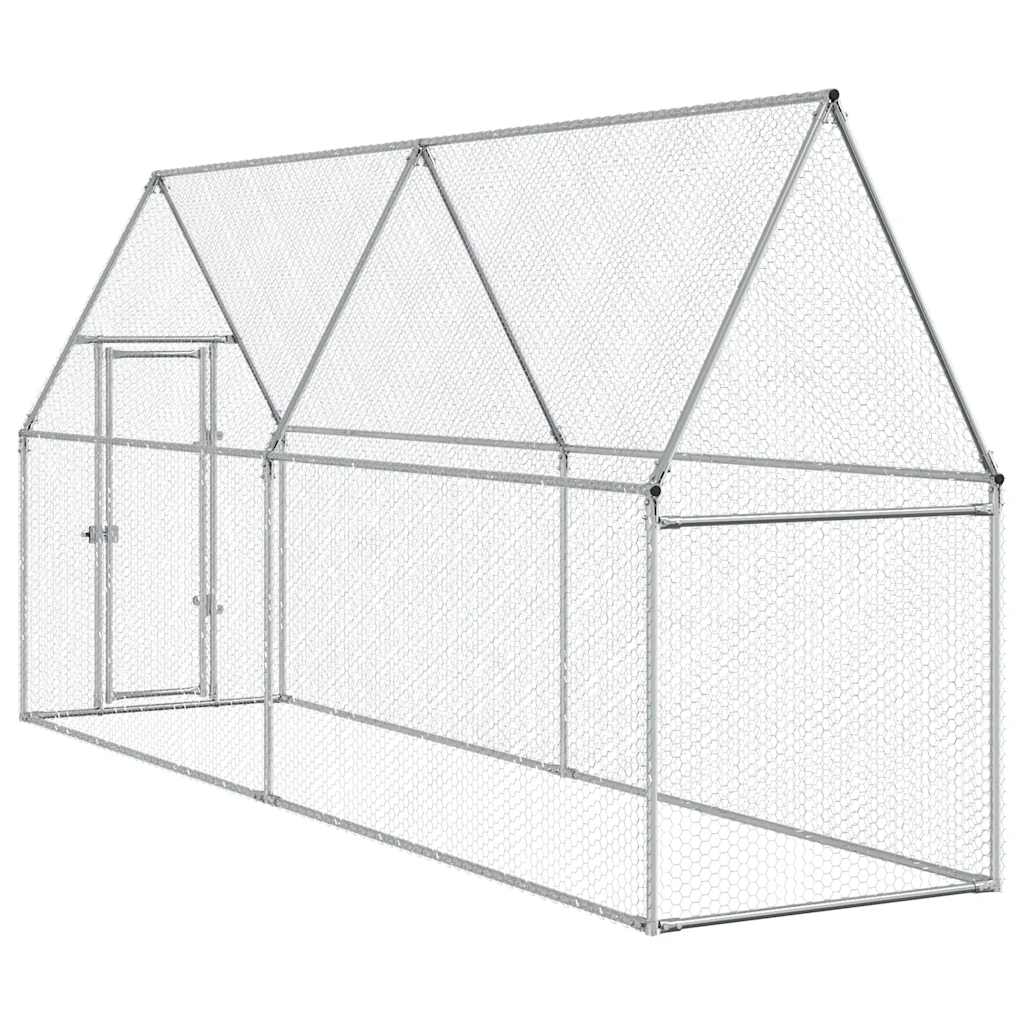 vidaXL Klatka dla kurcząt, srebrna, 100x100x190 cm, stal galwanizowana