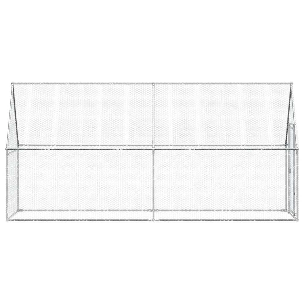 vidaXL Klatka dla kurcząt, srebrna, 400x100x190 cm, stal galwanizowana