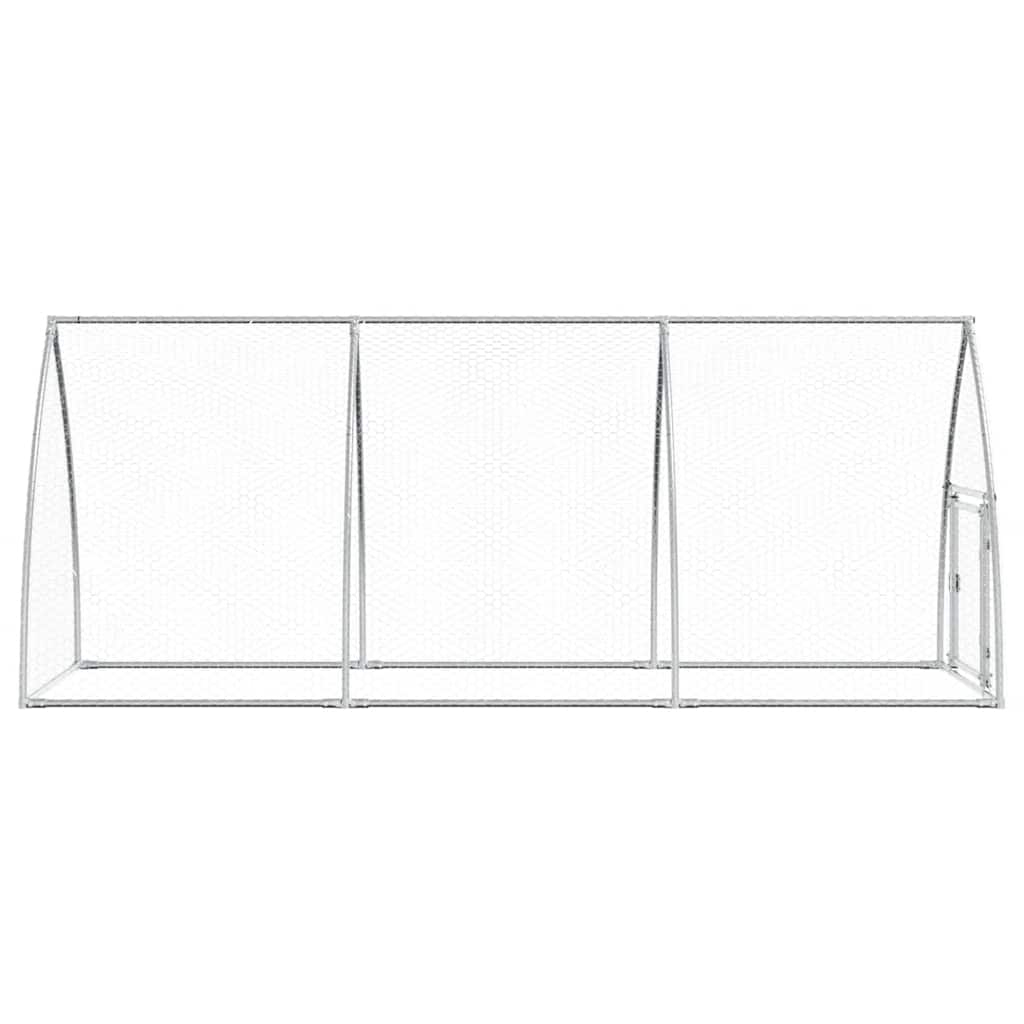 vidaXL Klatka dla kurcząt, srebrna, 300x105x120 cm, stal galwanizowana
