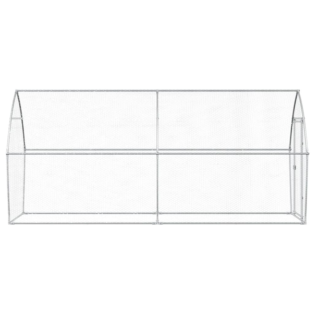 vidaXL Klatka dla kurcząt, srebrna, 400x105x182 cm, stal galwanizowana