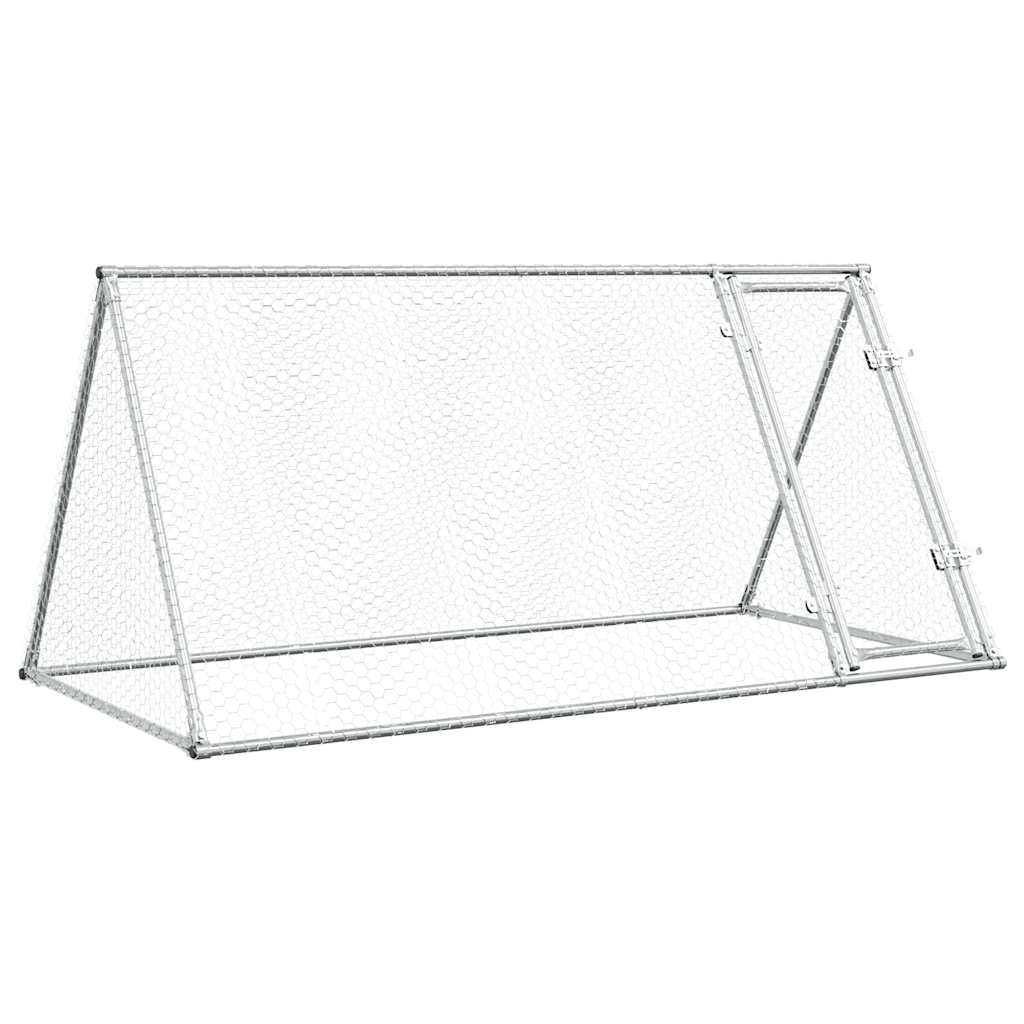 vidaXL Klatka dla kurcząt, srebrna, 200x105x91 cm, stal galwanizowana
