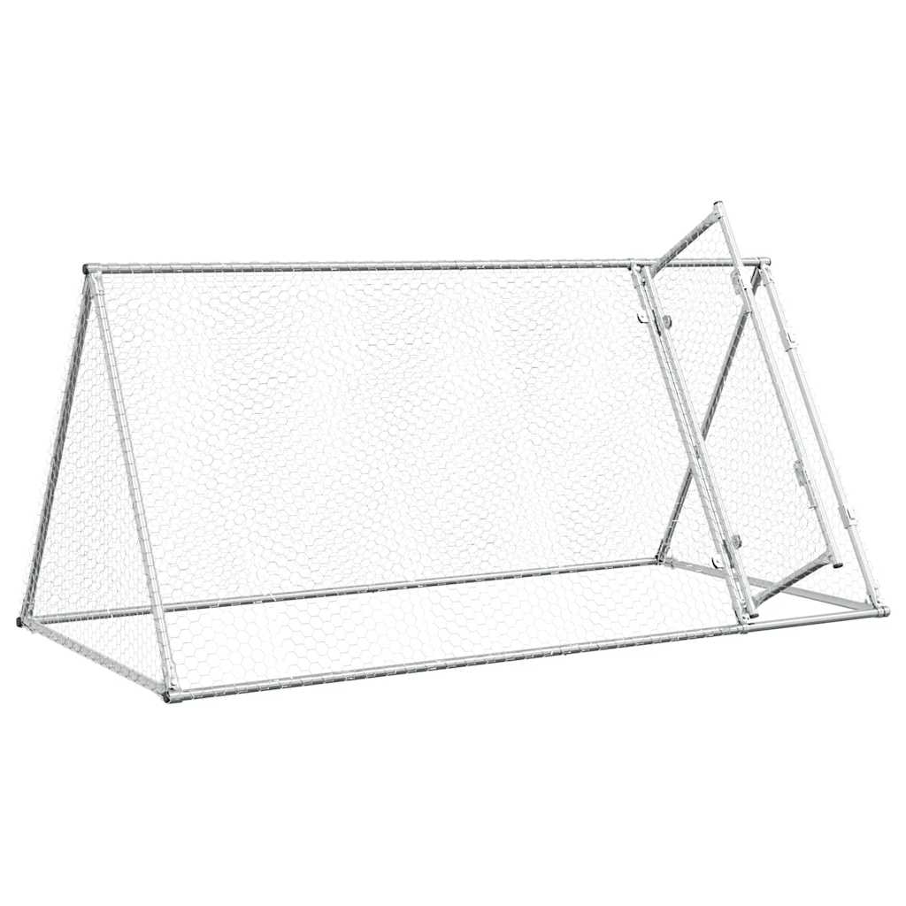 vidaXL Klatka dla kurcząt, srebrna, 200x105x91 cm, stal galwanizowana