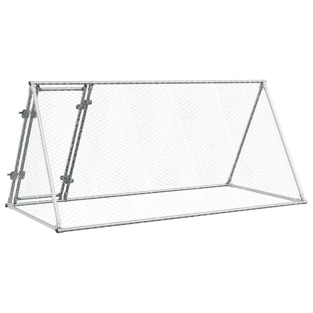 vidaXL Klatka dla kurcząt, srebrna, 200x105x91 cm, stal galwanizowana