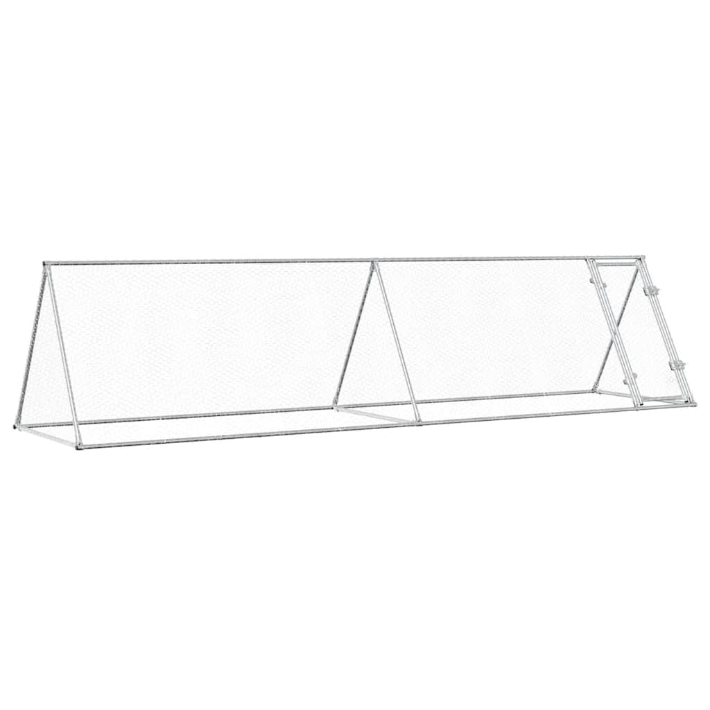 vidaXL Klatka dla kurcząt, srebrna, 400x105x91 cm, stal galwanizowana