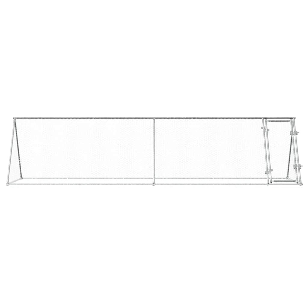 vidaXL Klatka dla kurcząt, srebrna, 400x105x91 cm, stal galwanizowana