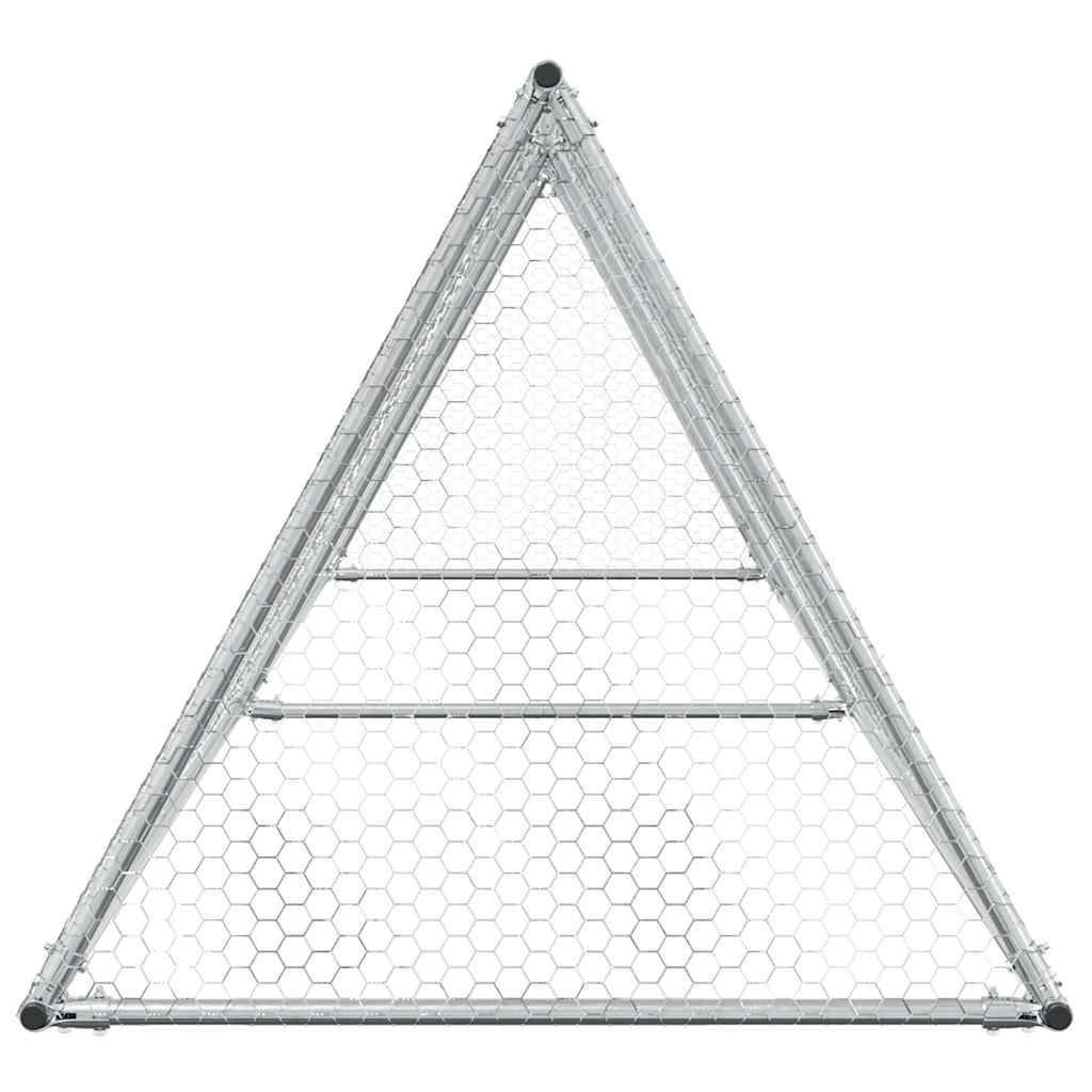 vidaXL Klatka dla kurcząt, srebrna, 400x105x91 cm, stal galwanizowana
