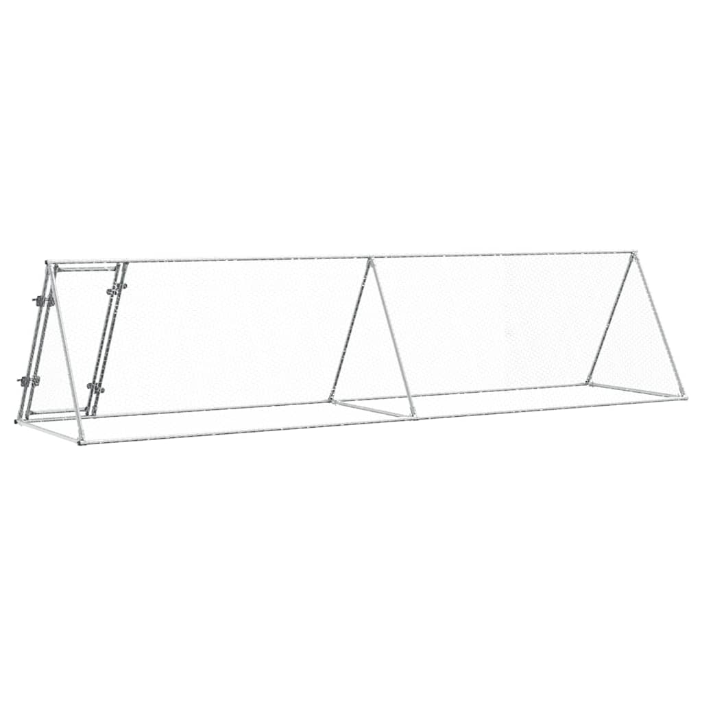 vidaXL Klatka dla kurcząt, srebrna, 400x105x91 cm, stal galwanizowana
