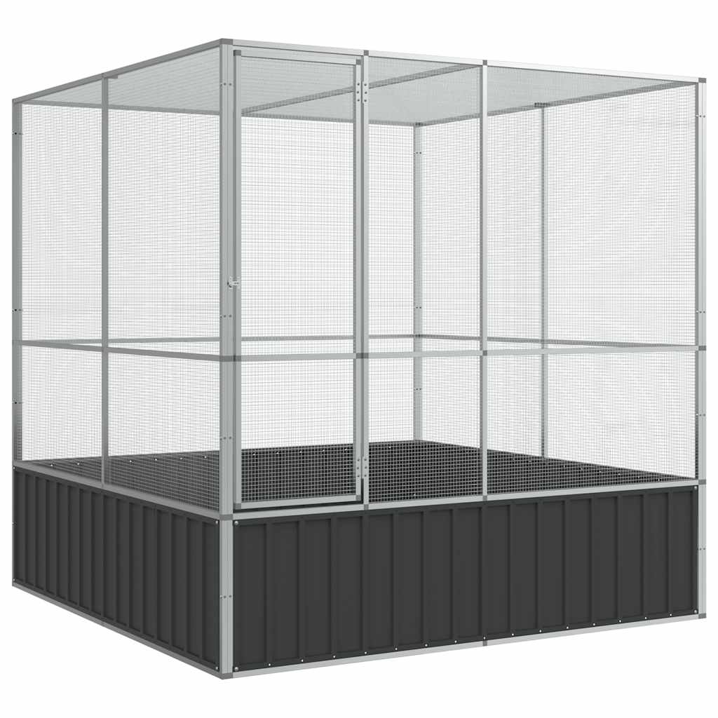 vidaXL Woliera, srebrna, 211x207x212 cm, stal