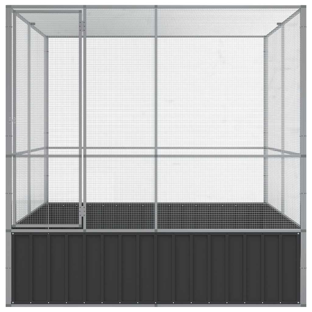 vidaXL Woliera, srebrna, 211x207x212 cm, stal