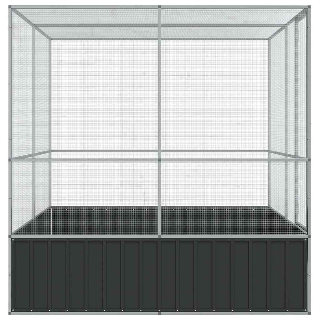 vidaXL Woliera, srebrna, 211x207x212 cm, stal