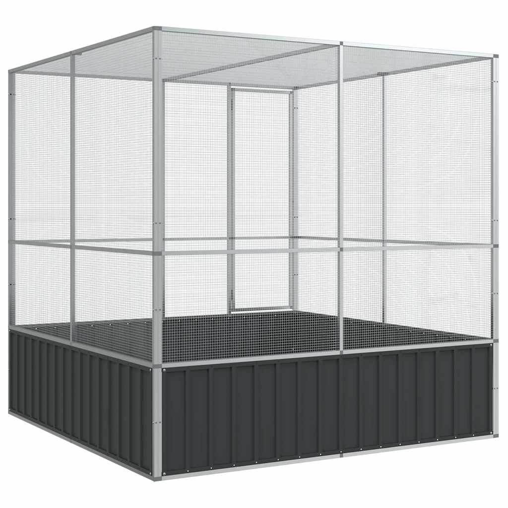 vidaXL Woliera, srebrna, 211x207x212 cm, stal