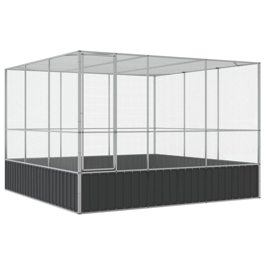 vidaXL Woliera, srebrna, 311x307x212 cm, stal