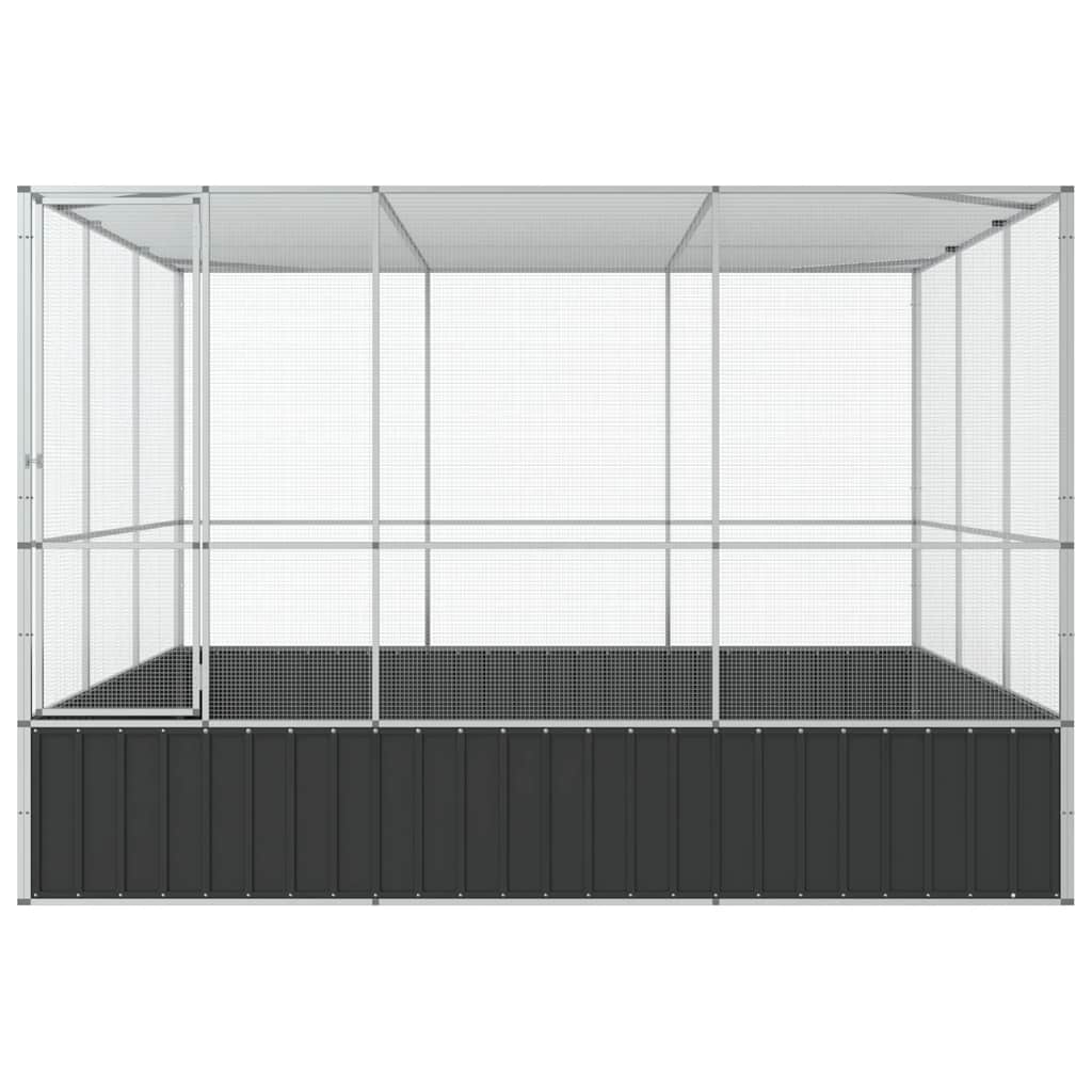 vidaXL Woliera, srebrna, 311x307x212 cm, stal